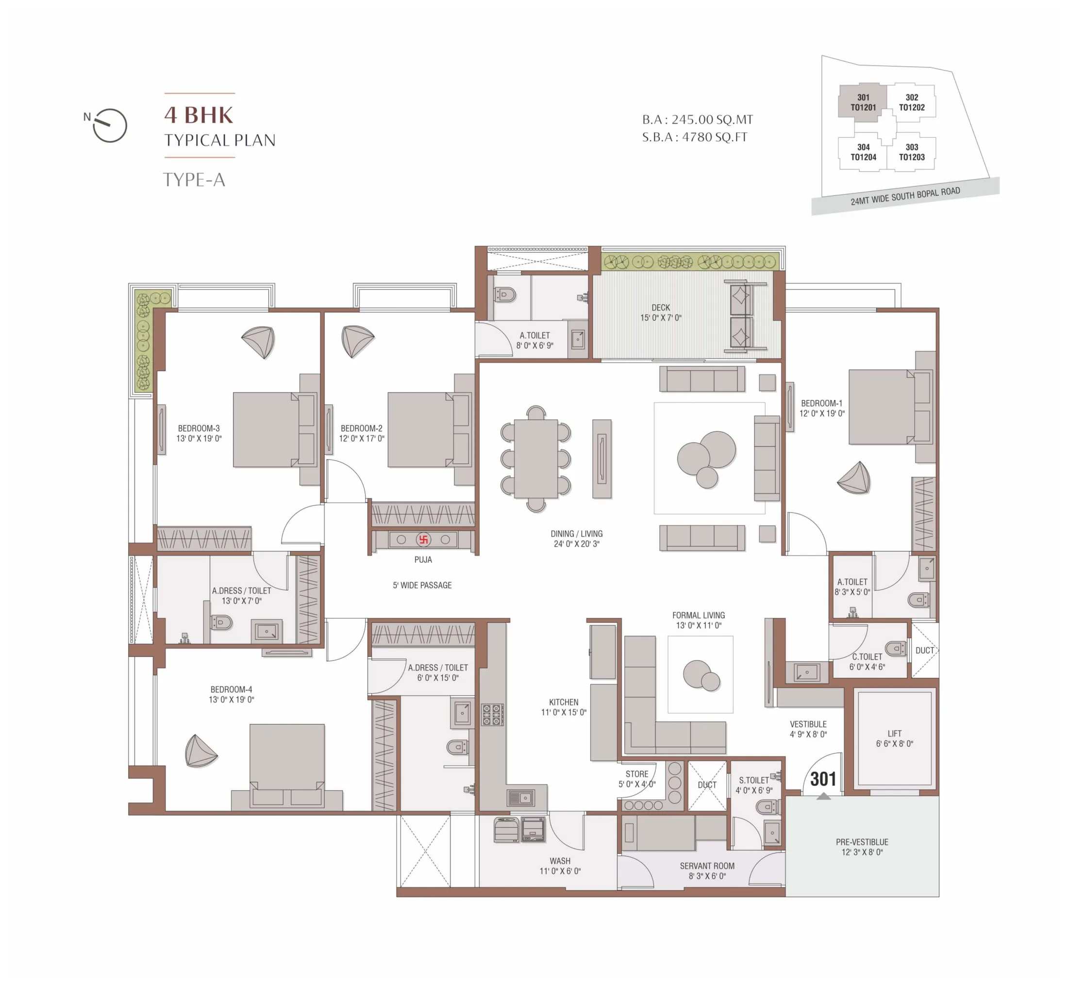 4 BHK - Type A