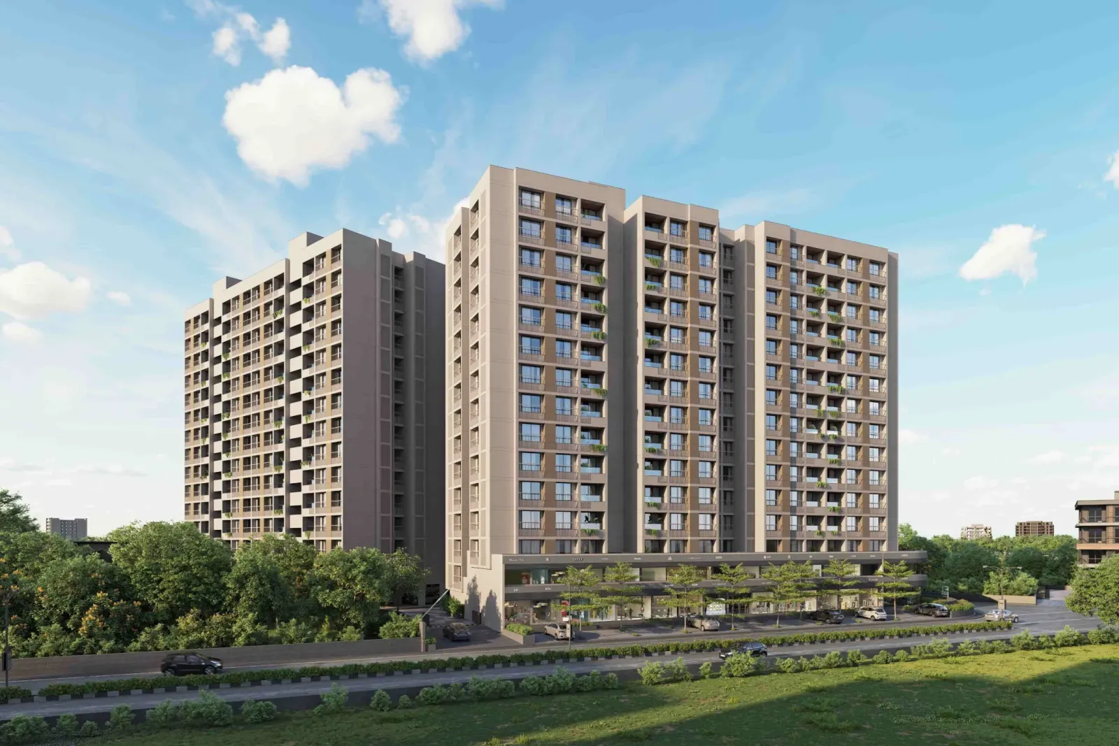 Contemporary tower view