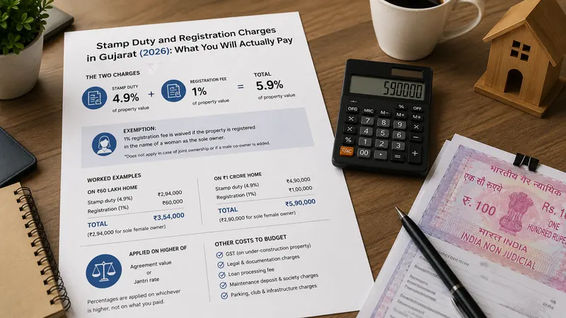 Stamp Duty and Registration Charges in Gujarat (2026): What You Will Actually Pay