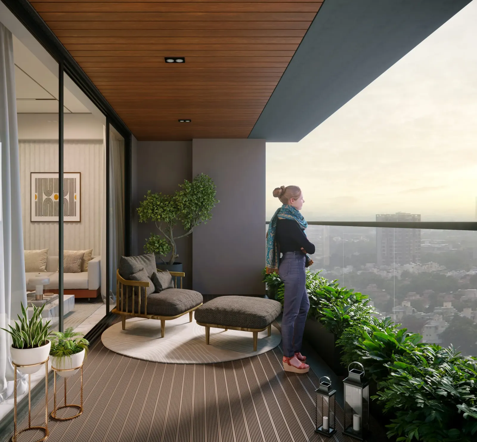 Private balconies designed for uninterrupted skyline views.