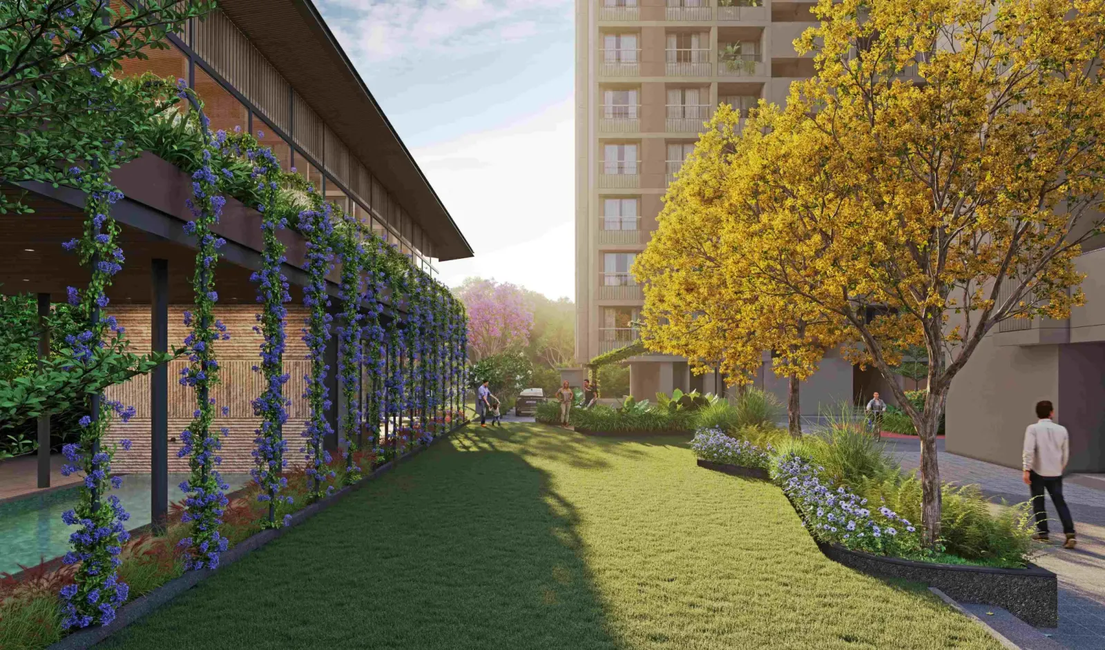 Central landscaped garden